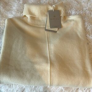 Cream Cashmere Turtleneck Sweater